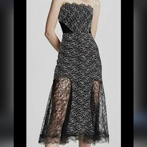 Alexis Black and White Strapless Dress